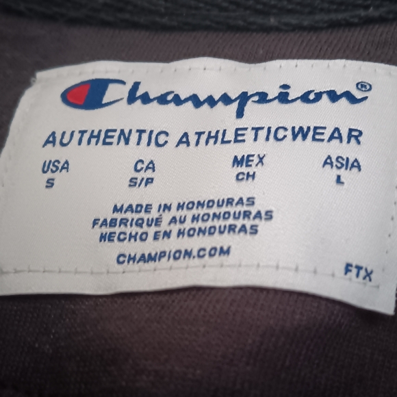 CHAMPION MEN'S SIZE SMALL BLACK HOODED FRONT ZIPPER POCKET SWEATSHIRT. - Picture 2 of 4